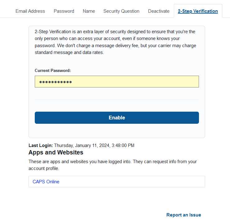 Disabling 2-Step Verification in NYC ID – CAPS Online Support Help Center