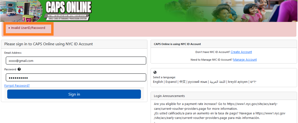 invalid user id password error.png